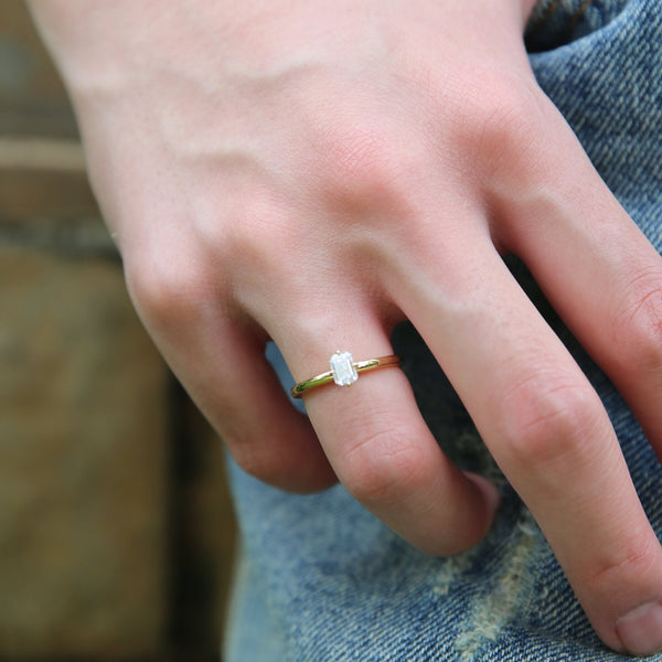 Equi EMERALD Solitaire 0.5 ct Lab Grown Diamond Ring in 18K Gold