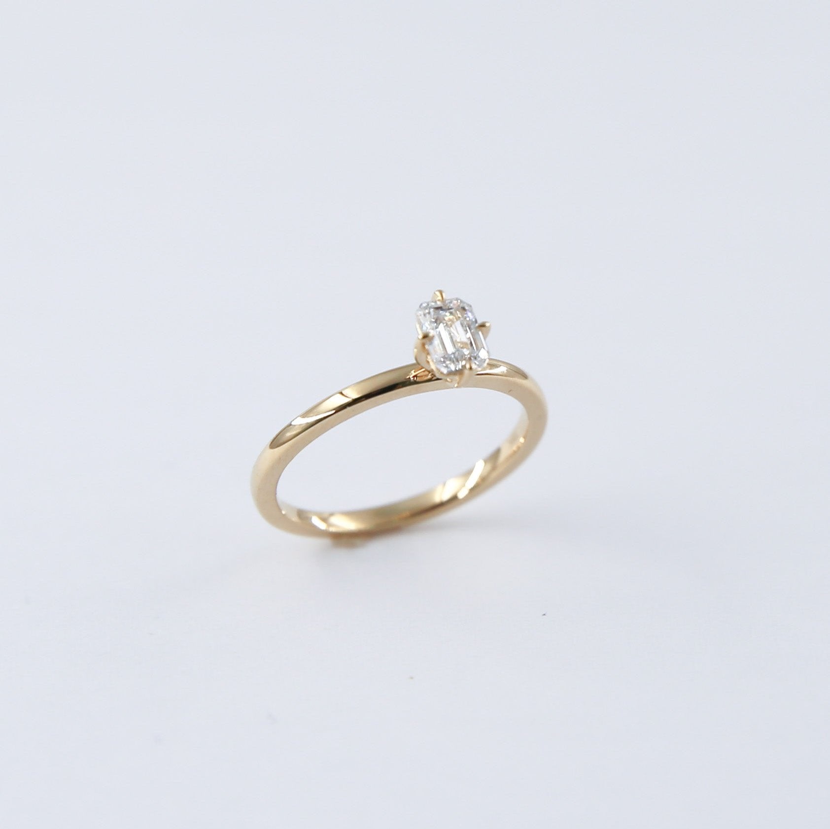 Equi Emerald Solitaire 0.5 ct Lab Grown Diamond Ring in 18K Gold