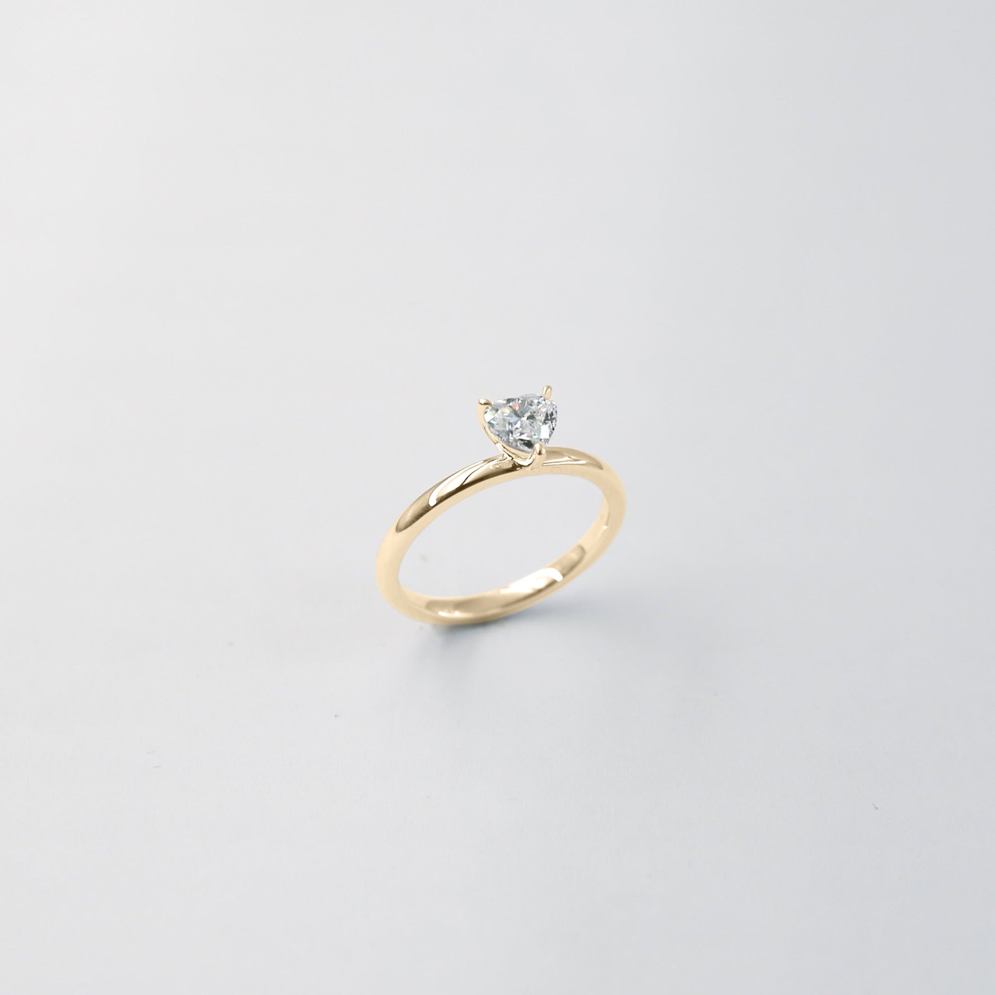 Equi Heart Solitaire 0.5 ct Lab Grown Diamond Ring in 18K Gold