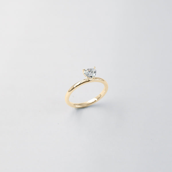Equi Heart Solitaire 0.5 ct Lab Grown Diamond Ring in 18K Gold