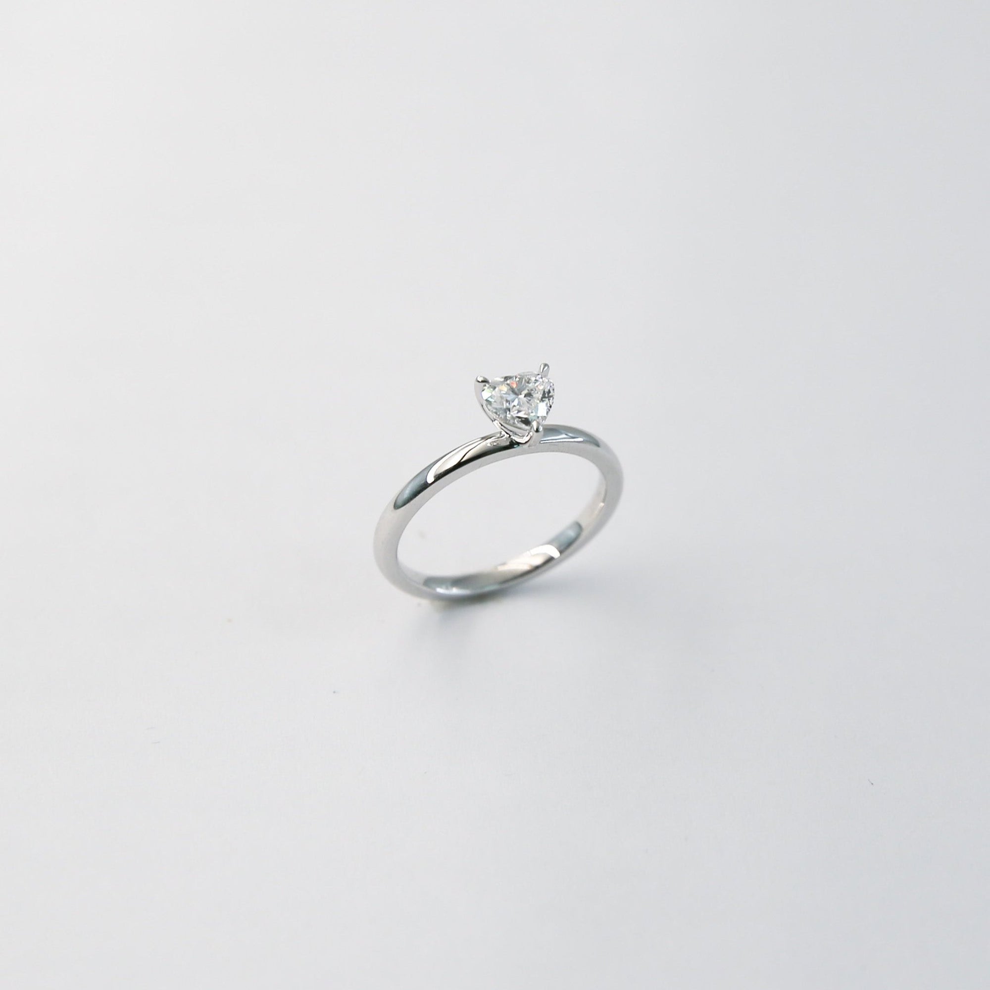 Equi Heart Solitaire 0.5 ct Lab Grown Diamond Ring in 18K White Gold