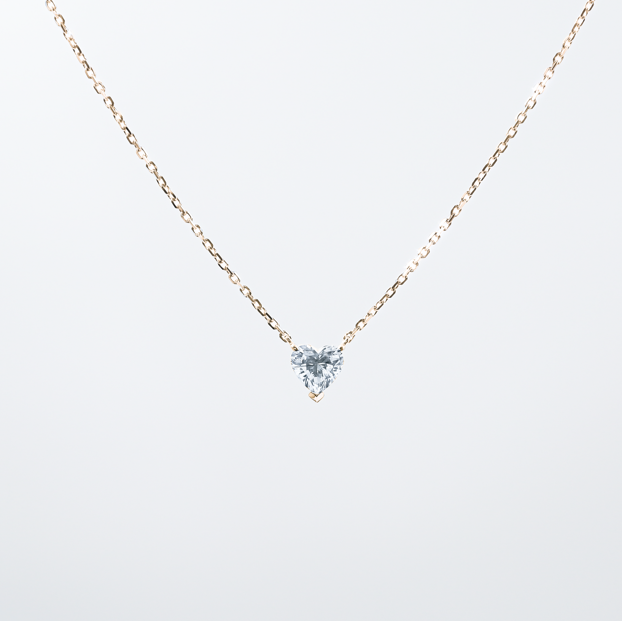 Equi Heart solitaire 0.5 ct lab grown diamond necklace in 18k gold