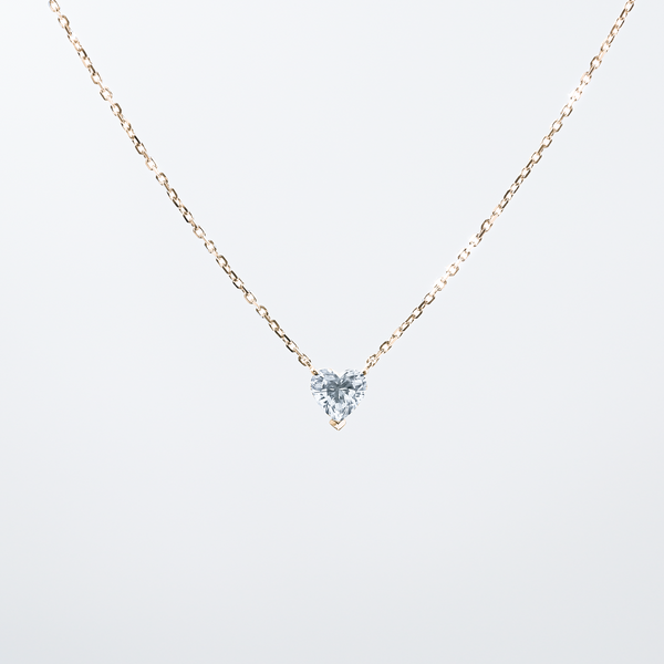 Equi Heart solitaire 0.5 ct lab grown diamond necklace in 18k gold