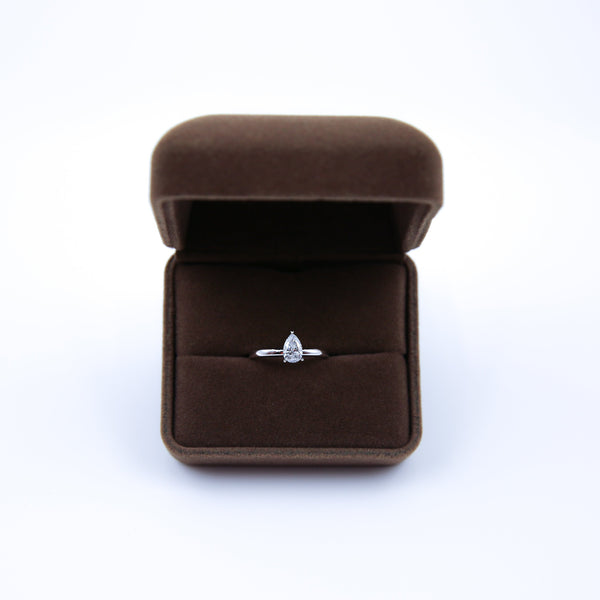 Equi Teardrop solitaire 0.5 ct lab grown diamond ring in 18k white gold