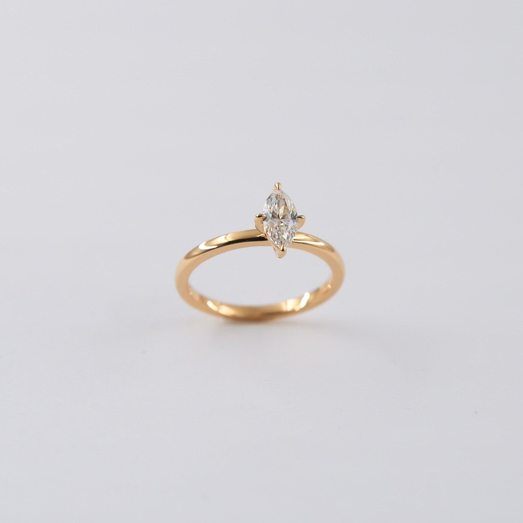 Equi Marquise Solitaire 0.5 ct Lab Grown Diamond Ring in 18K Gold