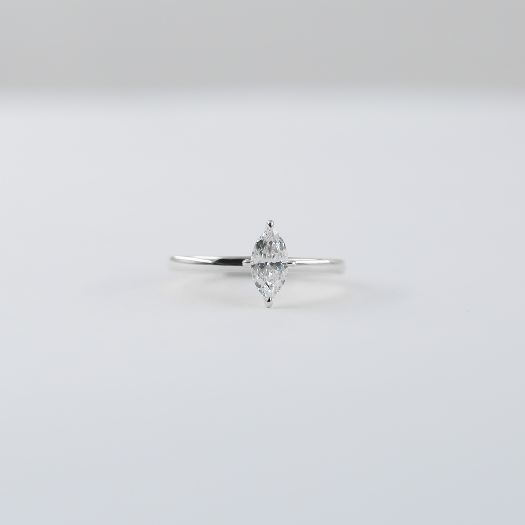 Equi Marquise Solitaire 0.5 ct Lab Grown Diamond Ring in 18K White Gold