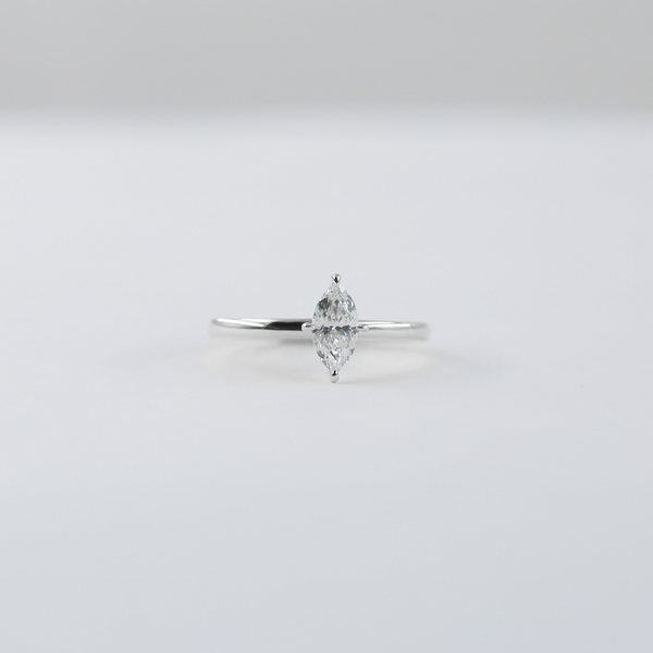 Equi Marquise Solitaire 0.5 ct Lab Grown Diamond Ring in 18K White Gold