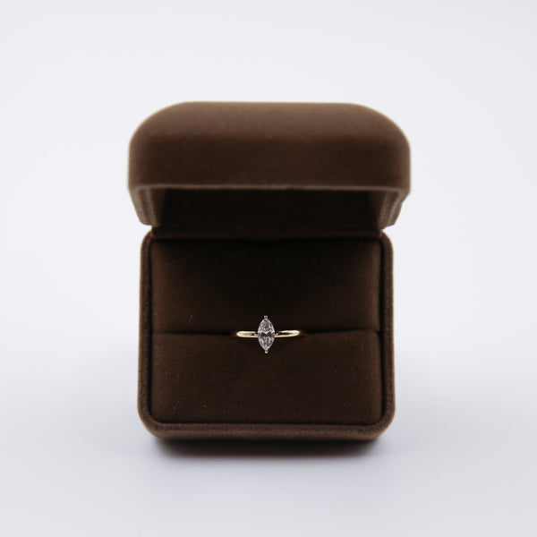 Equi Marquise solitaire 0.5 ct lab grown diamond ring in 18k gold