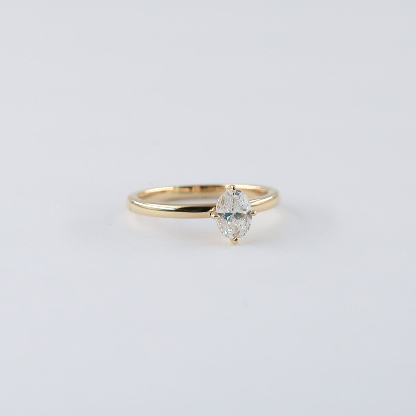Equi Oval Solitaire 0.5 ct Lab Grown Diamond Ring in 18K Gold
