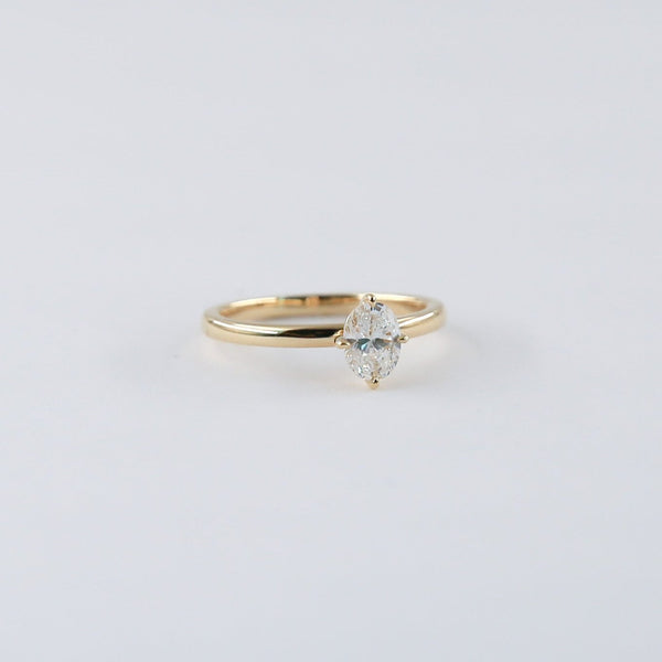 Equi Oval Solitaire 0.5 ct Lab Grown Diamond Ring in 18K Gold
