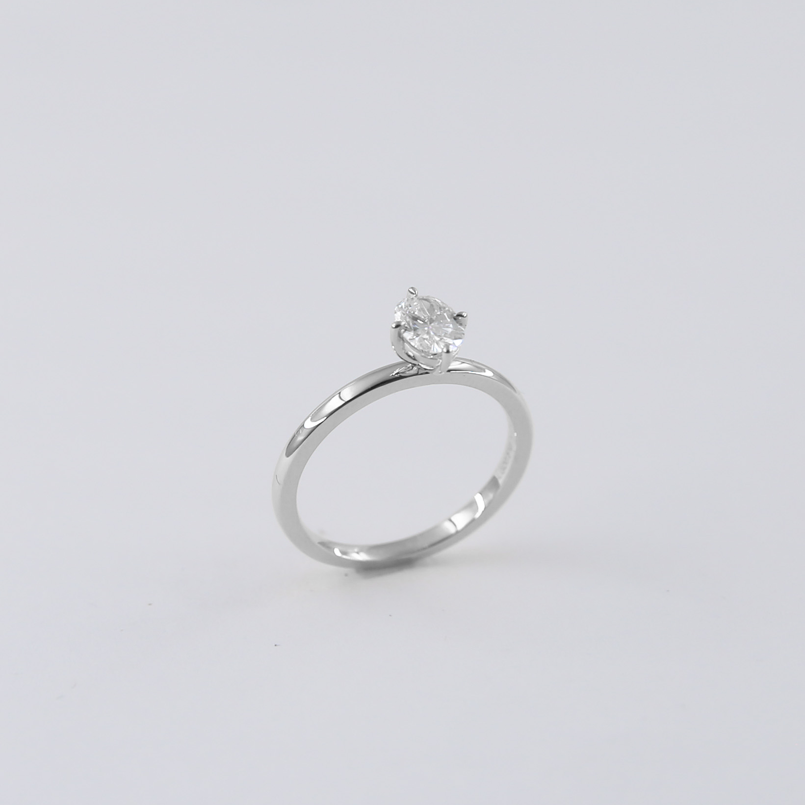 Equi Oval Solitaire 0.5 ct Lab Grown Diamond Ring in 18K White Gold