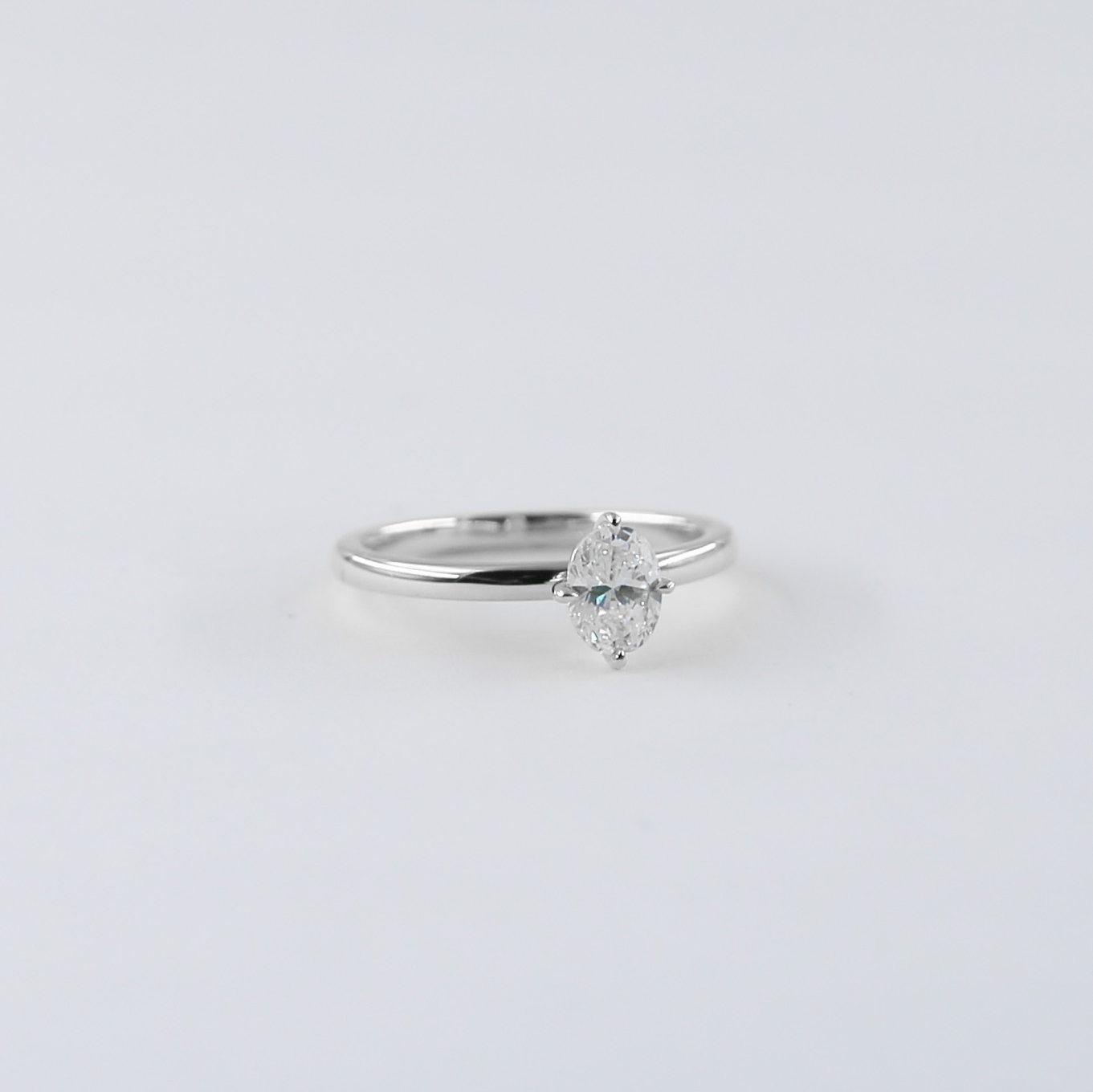 Equi Oval Solitaire 0.5 ct Lab Grown Diamond Ring in 18K White Gold