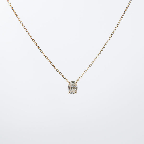 Equi Oval solitaire 0.5 ct lab grown diamond necklace in 18k gold
