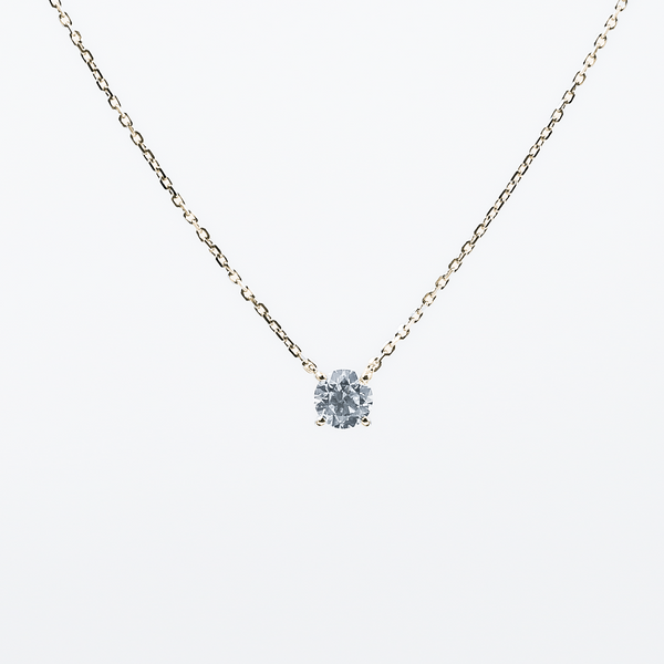 Equi Round solitaire 0.5 ct lab grown diamond necklace in 18k gold