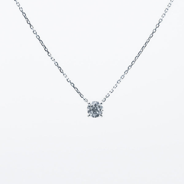 Equi Round solitaire 0.5 ct lab grown diamond necklace in 18k white gold