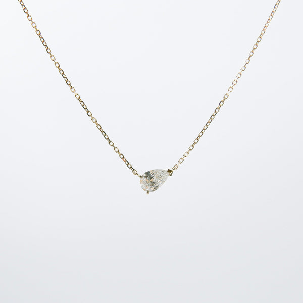 Equi Teardrop solitaire 0.5 ct lab grown diamond necklace in 18k gold